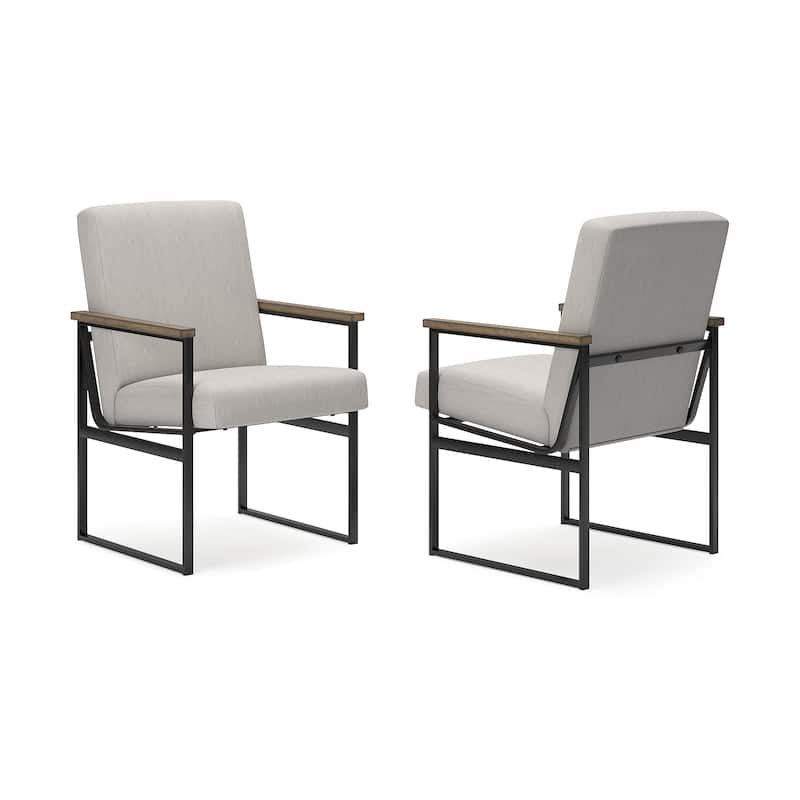 Signature Design by Ashley Montia Light Gray/Brown Home Office Desk Chair - 20.5" W x 24" D x 34.25" H