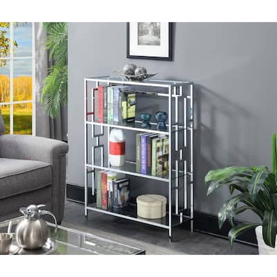 Convenience Concepts Town Square Chrome 4 Tier Bookcase