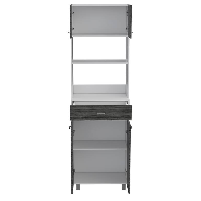 Microwave Cabinet Madison, Kitchen, White / Smokey Oak,High quality and durable