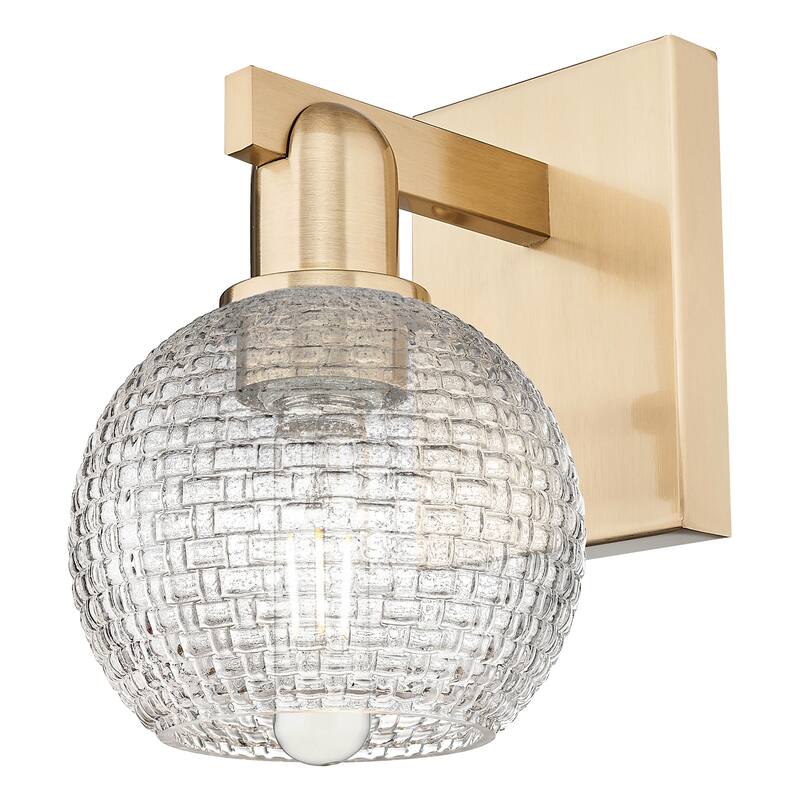 Innovations Lighting 716-1W-10-6 Athens Sconce Athens 10" Tall Wall - Champagne Bronze / Clear Basketweave