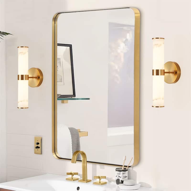 Set of 2 Resin Imitation Marble Texture Wall Light - Gold