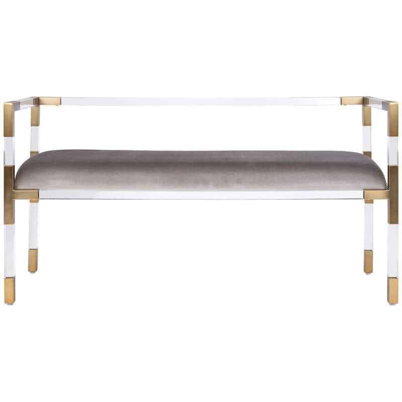 SAFAVIEH Couture Shakti Grey Acrylic Bench - 50Wx18Dx26H
