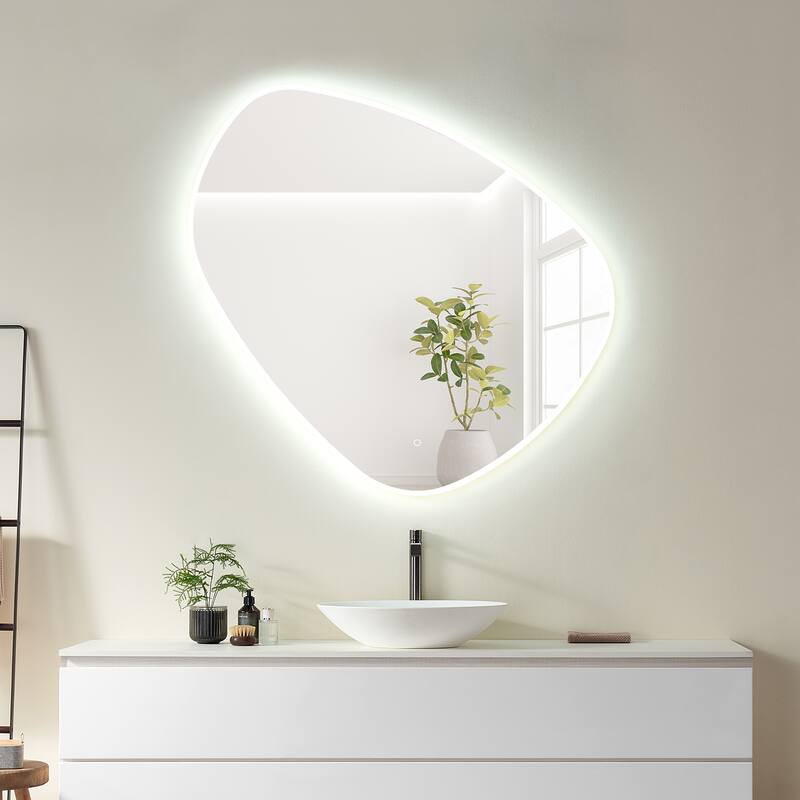 Altair Rasso Novelty Frameless Modern Bathroom Vanity LED Lighted Wall Mirror