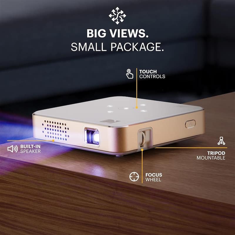 Kodak Luma 75 Ultra Mini Projector, Portable Pico Projector with 60" Screen, Tripod & Case