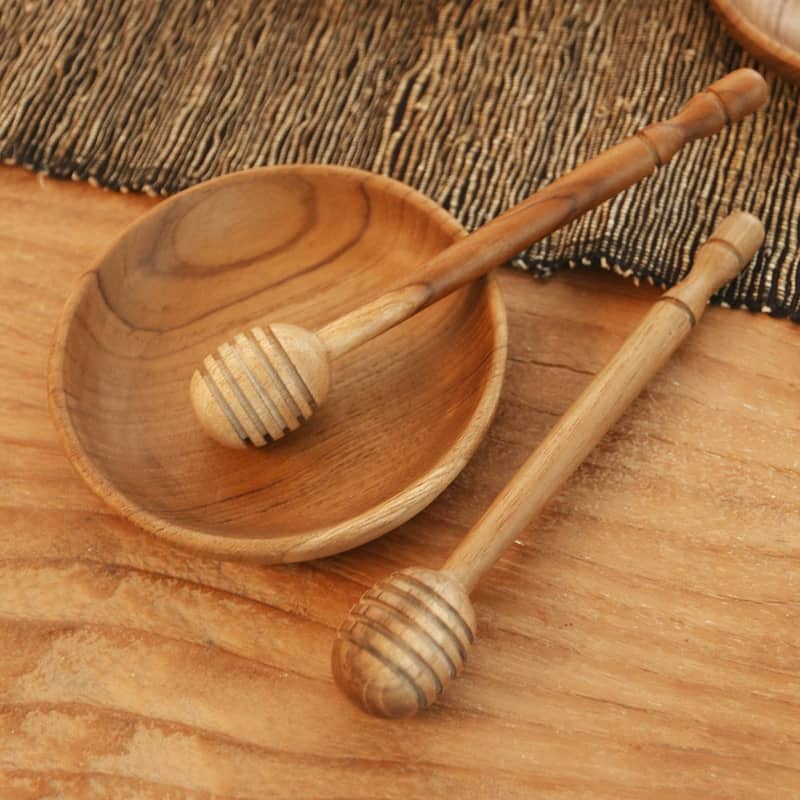 Novica Handmade Sweet Treat Teak Wood Honey Dippers (Pair)