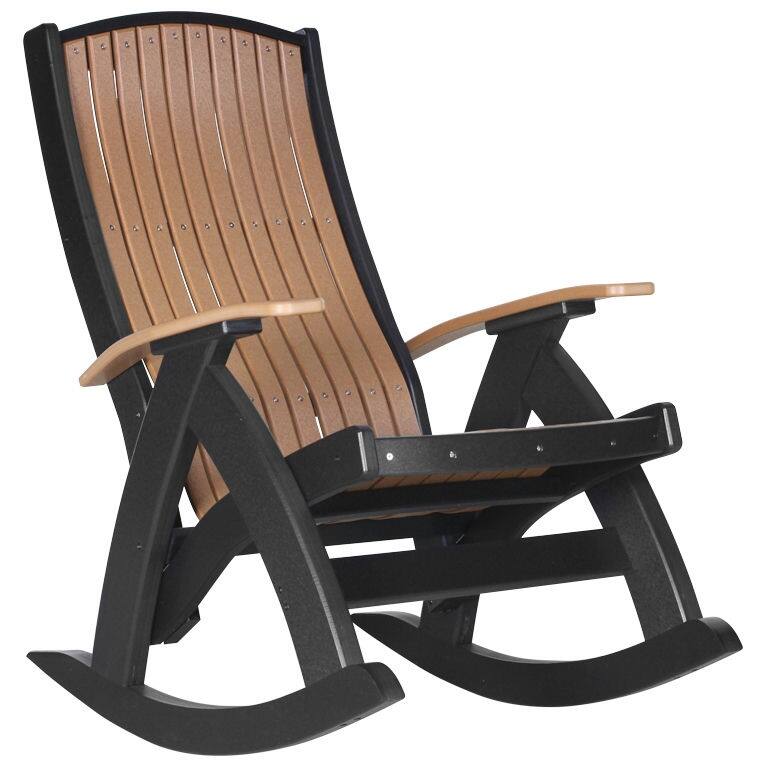 Poly Lumber Comfort Rocker - Cedar & Black