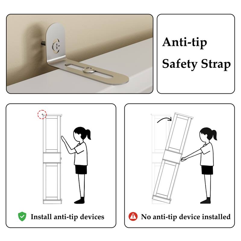 Bookshelves LED Display Cabinet with Tempered Glass Doors, App-Controlled Multicolor Lighting
