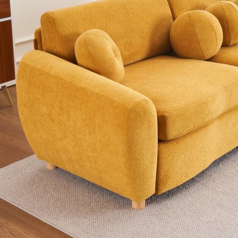 84.60" Chenille/Corduroy Upholstered Sofa