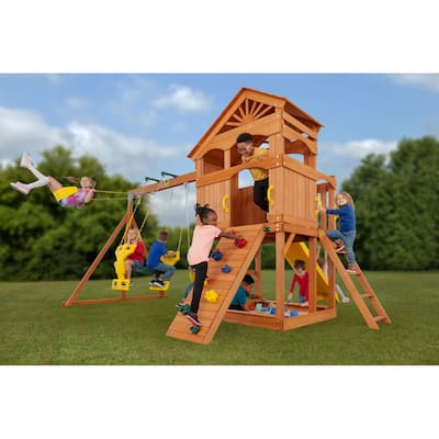 Creative Cedar Designs Timber Valley Wooden Swing Set