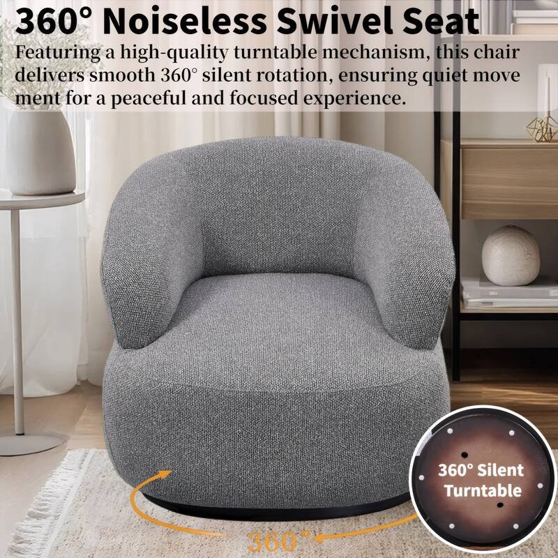 Kieon 33"W 360 Swivel Modern Barrel Chair Accent Chair Set of 2
