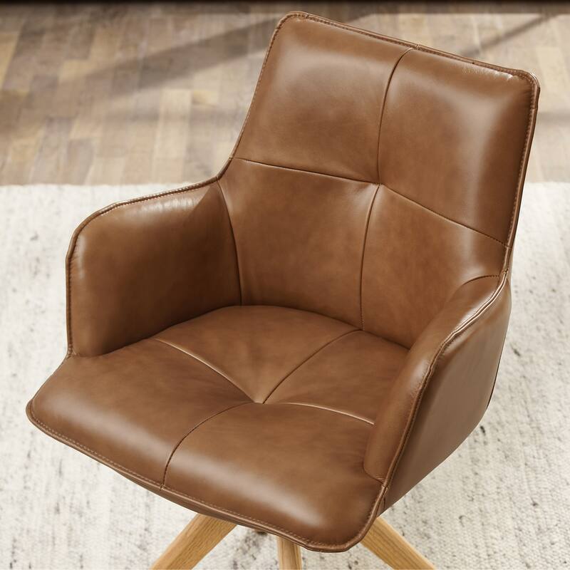 Art Leon Genuine Leather Home Office Swivel Chair