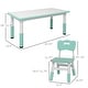 preview thumbnail 3 of 15, Qaba Kids Table and Chair Set with 4 Chairs, Adjustable Height, Easy to Clean Table Surface, for 1.5 - 5 Years Old