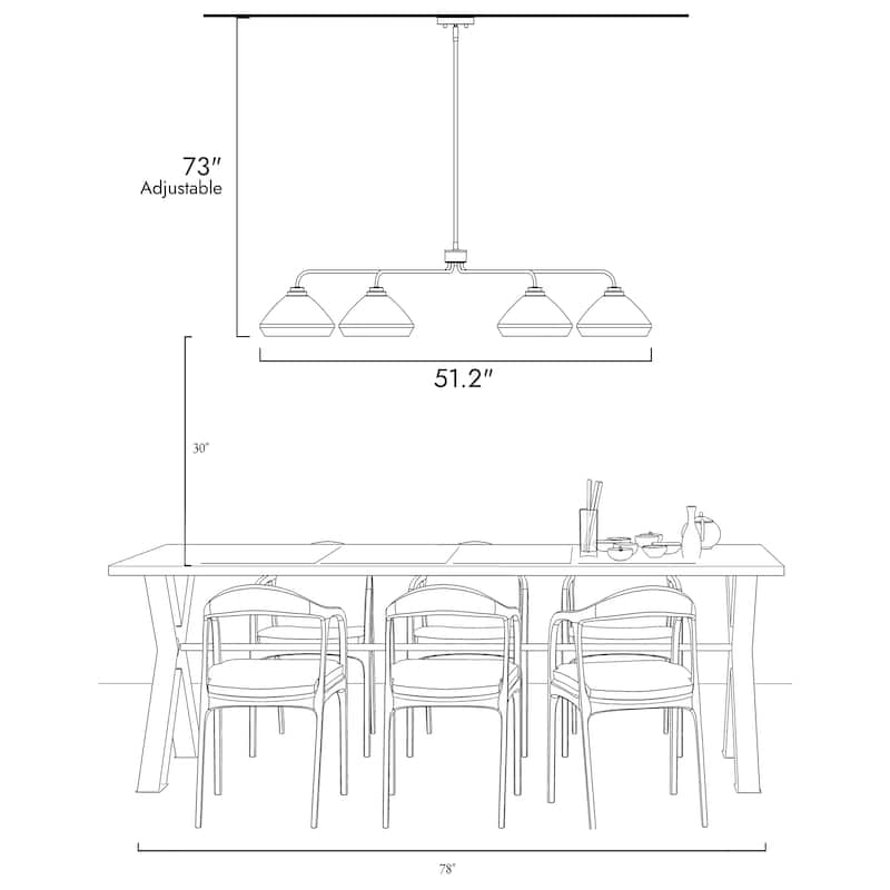 Modern Glam 6-Light Chandelier Bowl-Shape Mercury Glass Chandelier Light Fixture for Dining Room - 51.2" D × 10.2" H