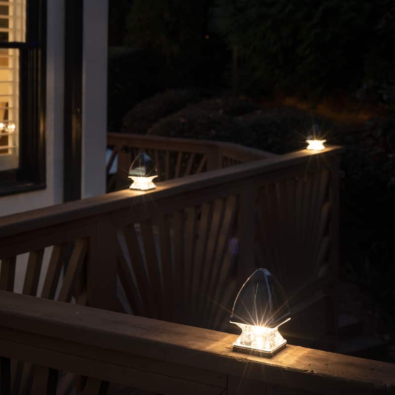 Gothic Solar LED Deck Post Cap Light with 2 Color Options (2-Pack)-DISCONTINUED - Black