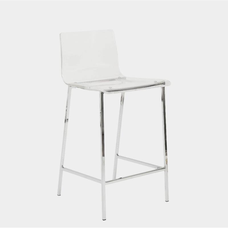 Sasha Stool Chiaro Clear Acrylic Counter Stool with Gold Legs (Set of 5)