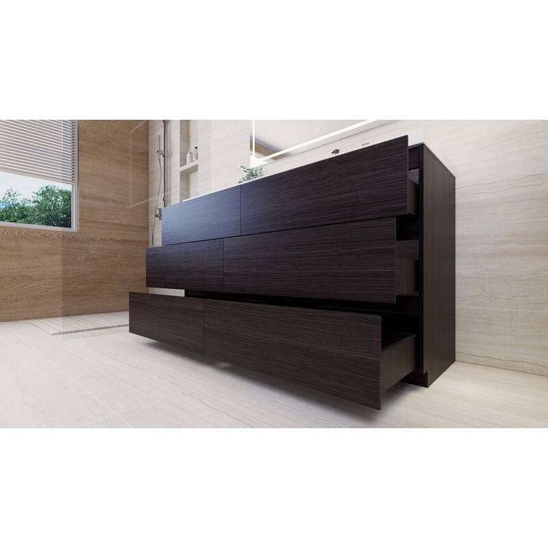 Aron 60'' Freestanding Vanity with Right Single Sink