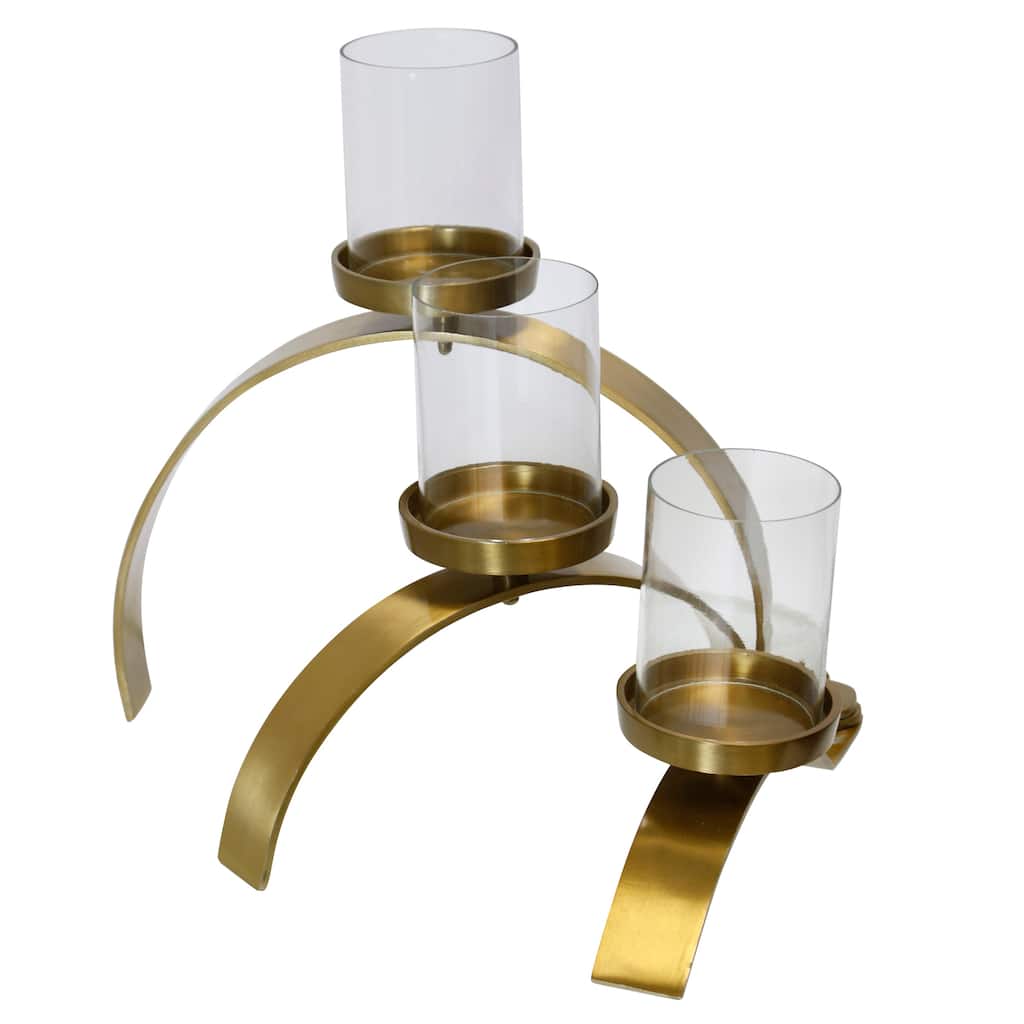 StyleCraft Triarch Arc Candle Holder - Matte Brass