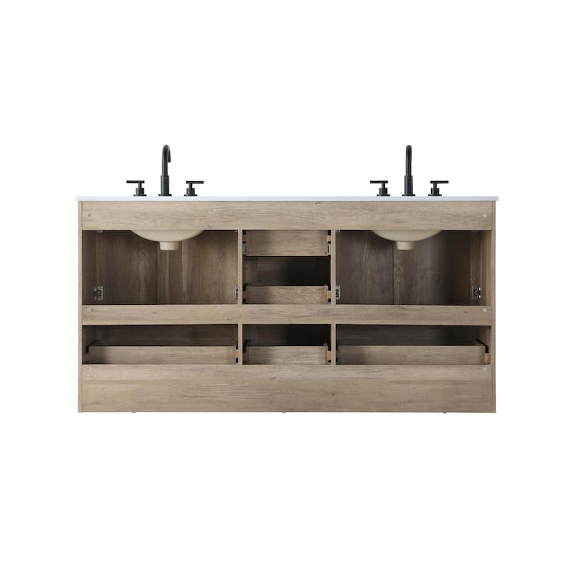 Elegant Lighting VF2866D Soma 66" Free Standing Double Basin Vanity