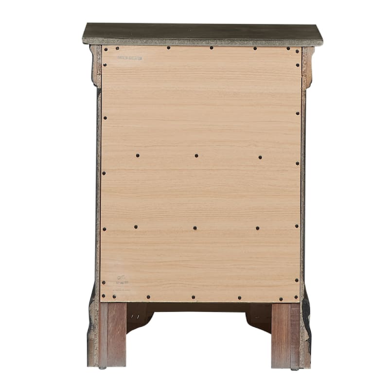 3-Drawer Wooden Nightstand - 29" - Gray