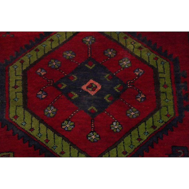 Hand Knotted Oriental 100% Wool Carpet Traditional Tribal Red Tabriz Runner Rug - 9' 9'' X 3' 1''