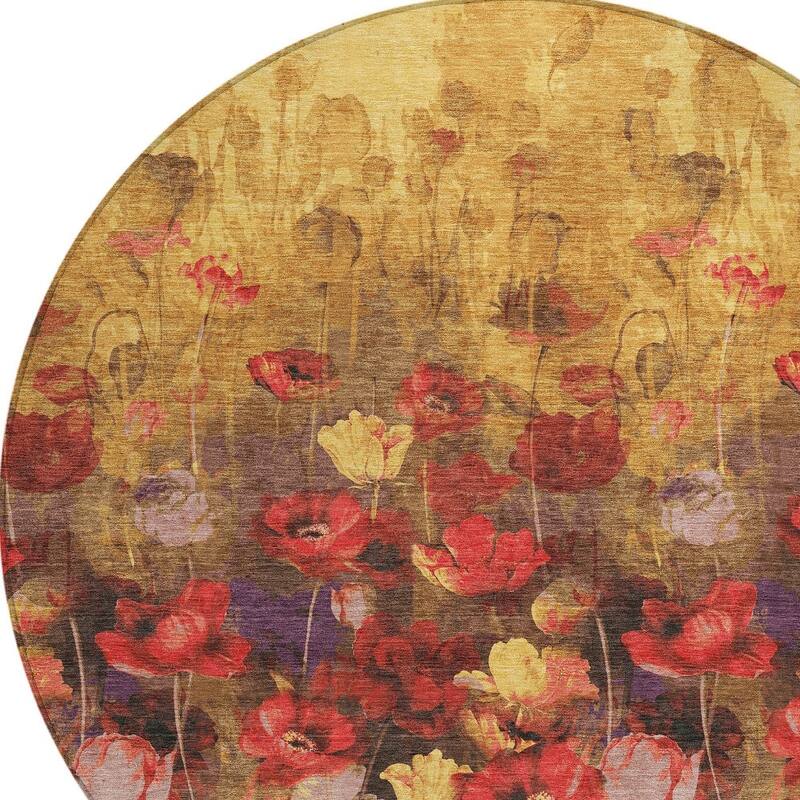 HomeRoots Floral Transitional Rectangle Outdoor Rug
