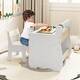 preview thumbnail 2 of 6, Kids Table and Chair Set with 2 in 1 Detachable Tabletop and Storage-White - Multi