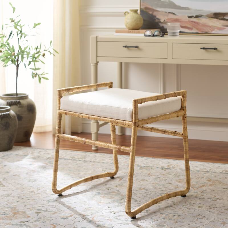 SAFAVIEH Home Iveliz Ottoman with Cushion