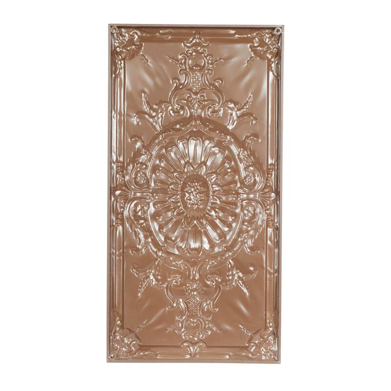 Metal Scroll Wall Decor with Embossed Details - White - Roche River Decor