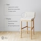 preview thumbnail 40 of 115, Gracie Modern Bar Stool, Boucle Upholstered Chair and Brushed Wooden Legs