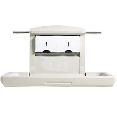 Gray HDPE Foldable Wall Baby Changing Table with Safety Belt & Rods - 33.86 x 22.24 x 19.69 inch