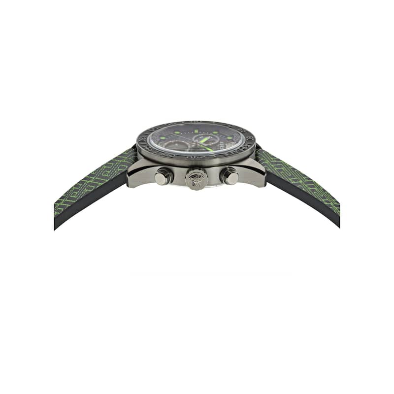 Versace Greca Dome Chrono Leather Watch
