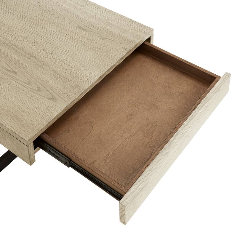 Eldersley Wood Finish Coffee Table with Two Drawers by iNSPIRE Q Modern