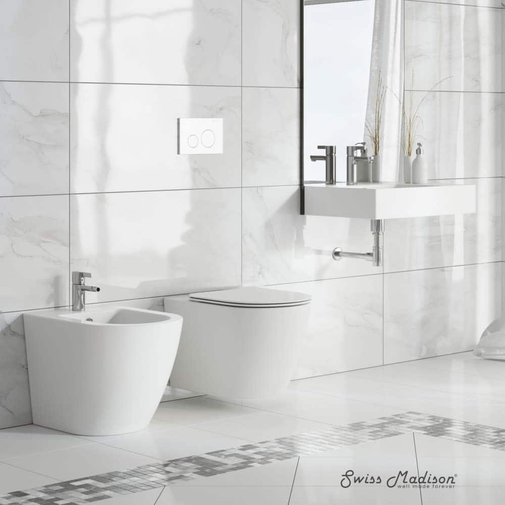 Swiss Madison St. Tropez 0.8 / 1.28 GPF Wall Mounted Elongated Dual