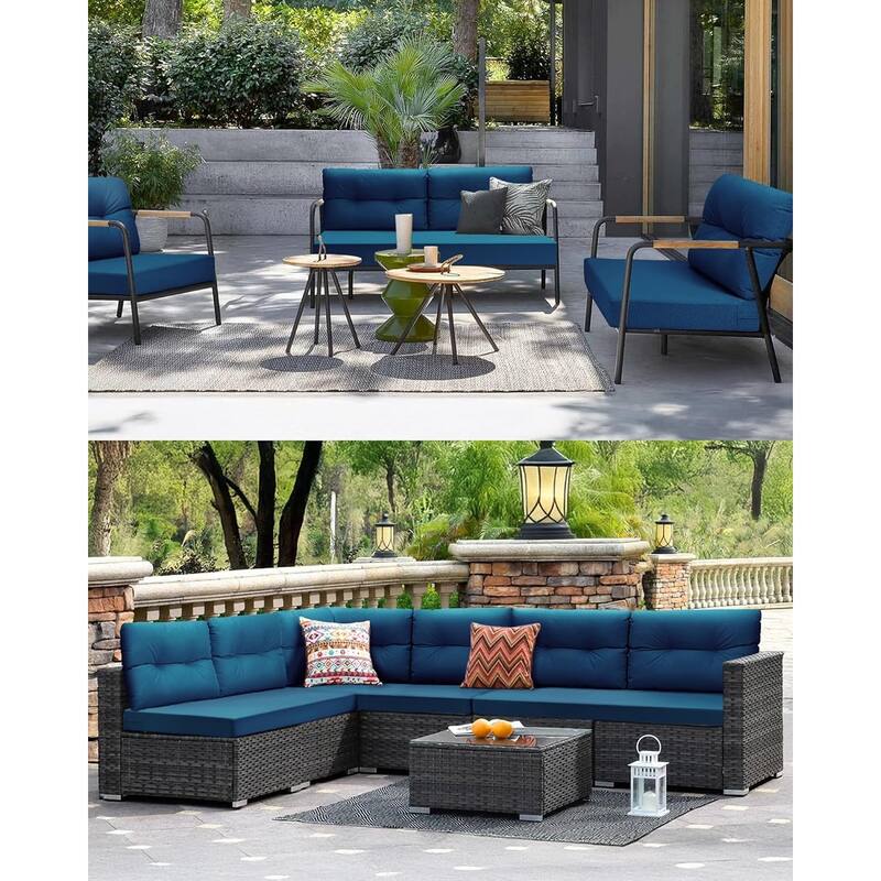 WINSOON 46 x 26 Inch Outdoor Loveseat Cushion Set Waterproof and Resistant