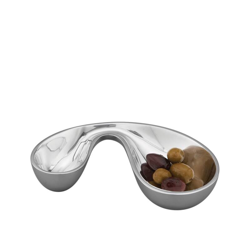 Nambe Morphik Olive Bowl - 7" x 11" x 4.5"