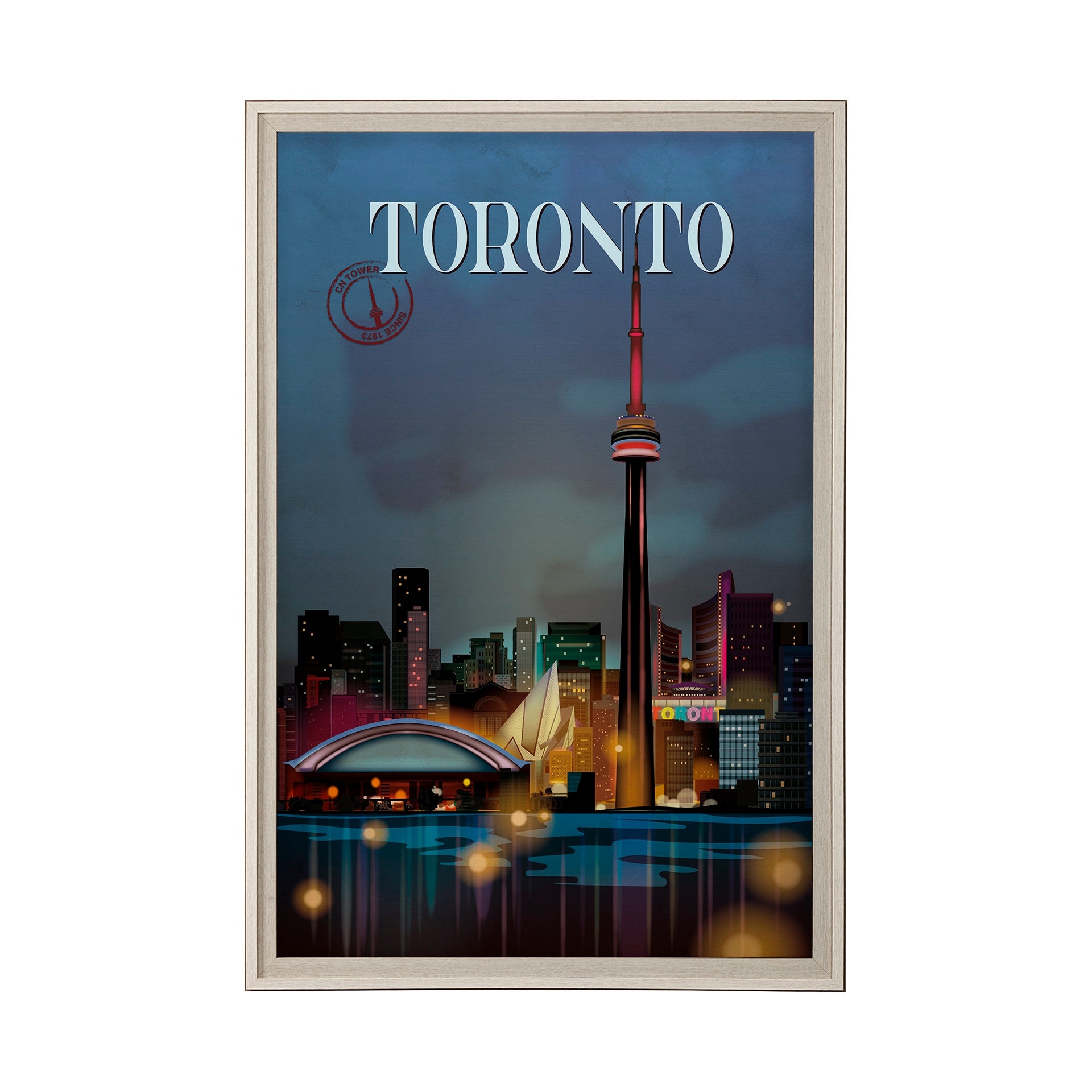 Toronto Go Canada (XL) by Mercana Studio a Hand Embellished Decograph Framed Art Print under Glass