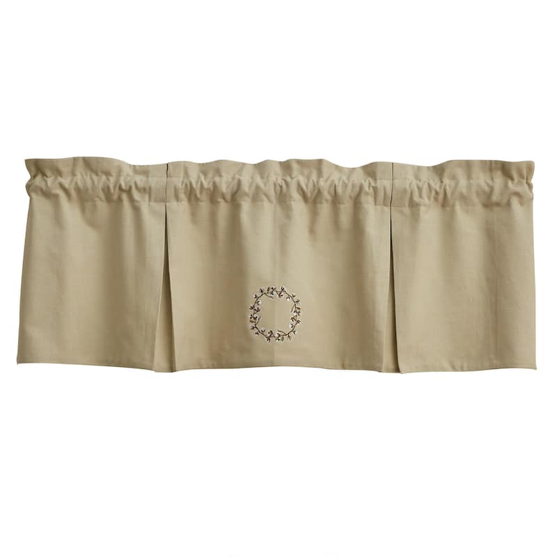 Park Designs Cotton Wreath Lined Pleat Valance 45" x 15" - 45" X 15"