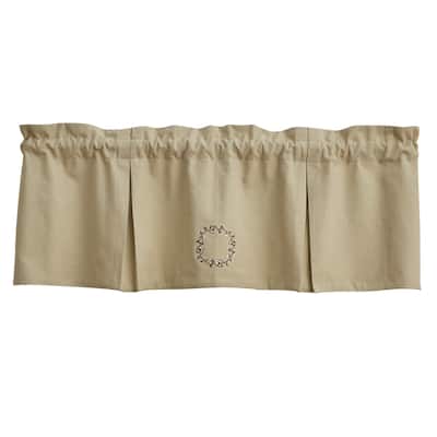 Park Designs Cotton Wreath Lined Pleat Valance 45" x 15" - 45" X 15"
