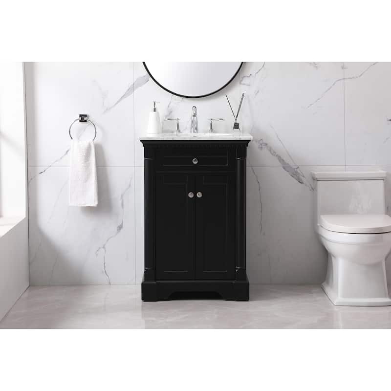 Petal 24 - 30 Inch Single Bathroom Vanity - Black - 24 Inches