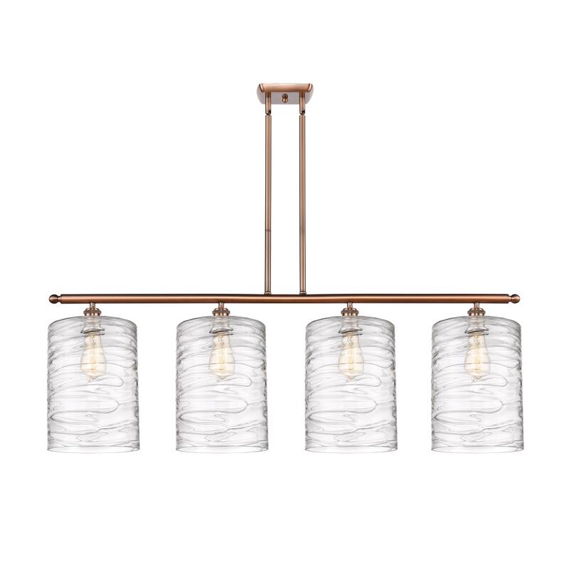Innovations Lighting Cobbleskill - 4 Light 48" Island Light - Deco Swirl/Antique Copper