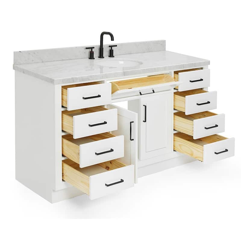 Ariel T061SCWOVO Hepburn 61" Free Standing Single Basin Vanity Set