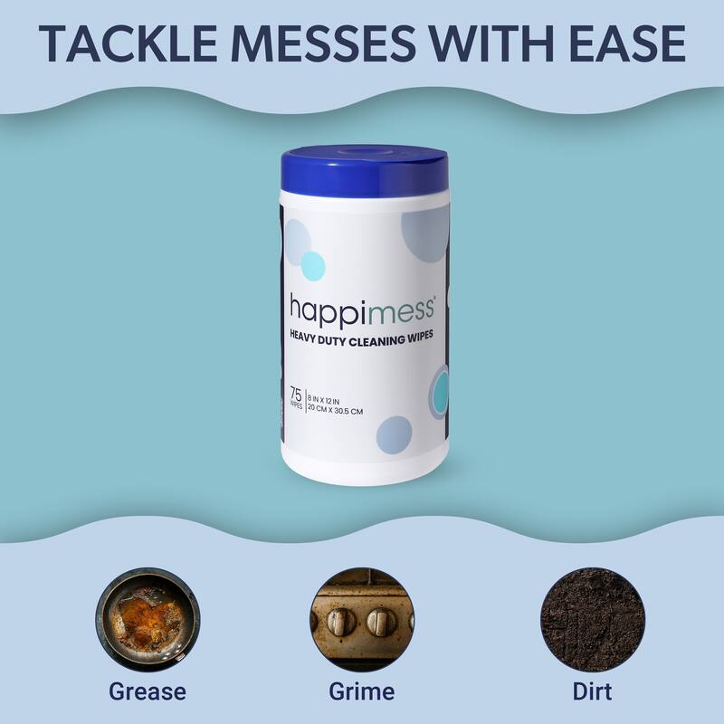 happimess, All Purpose Multi Surface Heavy Duty Cleaning Wipes Bleach Free