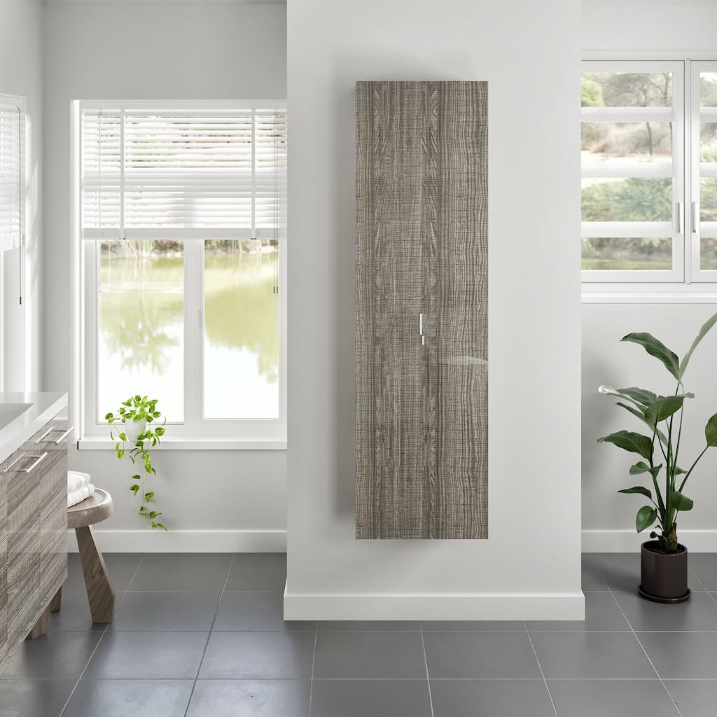 Eviva Luxurious 16"W x 16"D x 67"H Ash Wall-Mounted Linen Cabinet