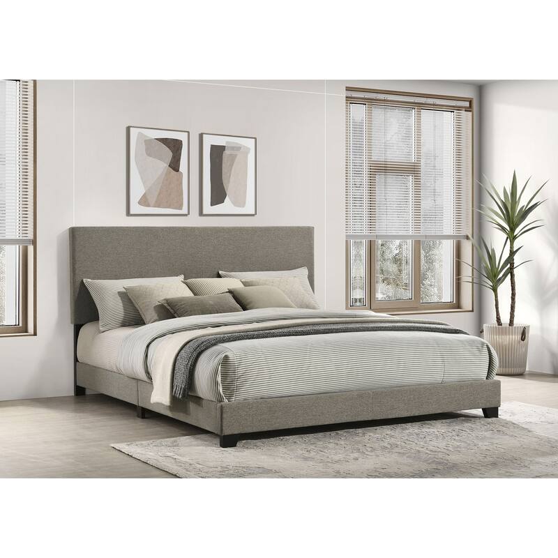 Dorian Fabric Upholstered Full Panel Bed - Taupe - California King