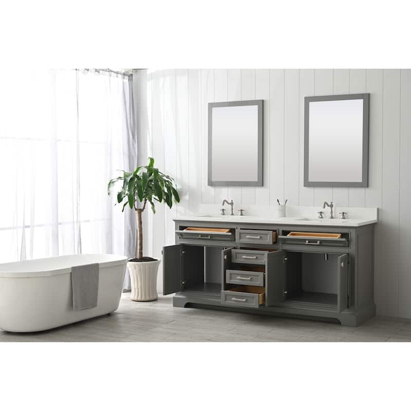 Milano 72" Double Vanity in Grey
