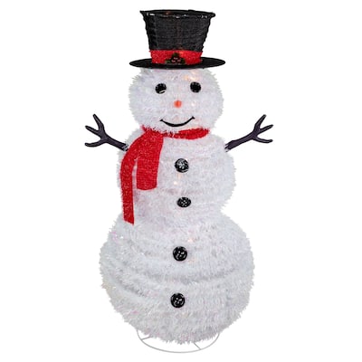 4' Lighted Pop-Up Snowman Outdoor Christmas Decoration