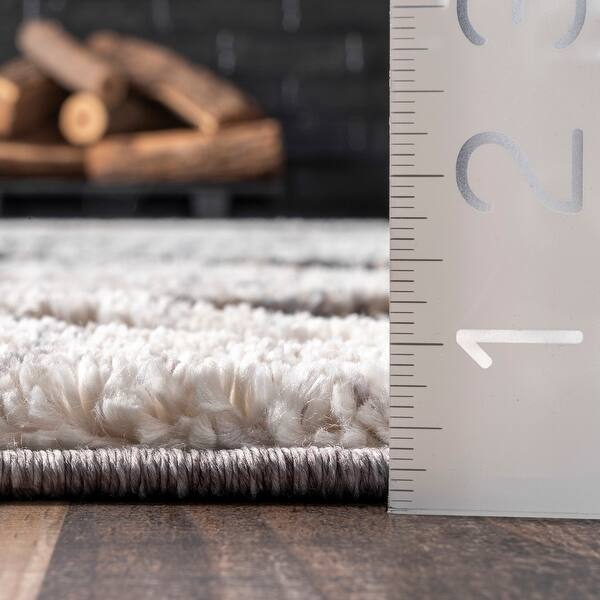 nuLOOM Geometric Ansley Boho Textured Tassel Area Rug Overstock