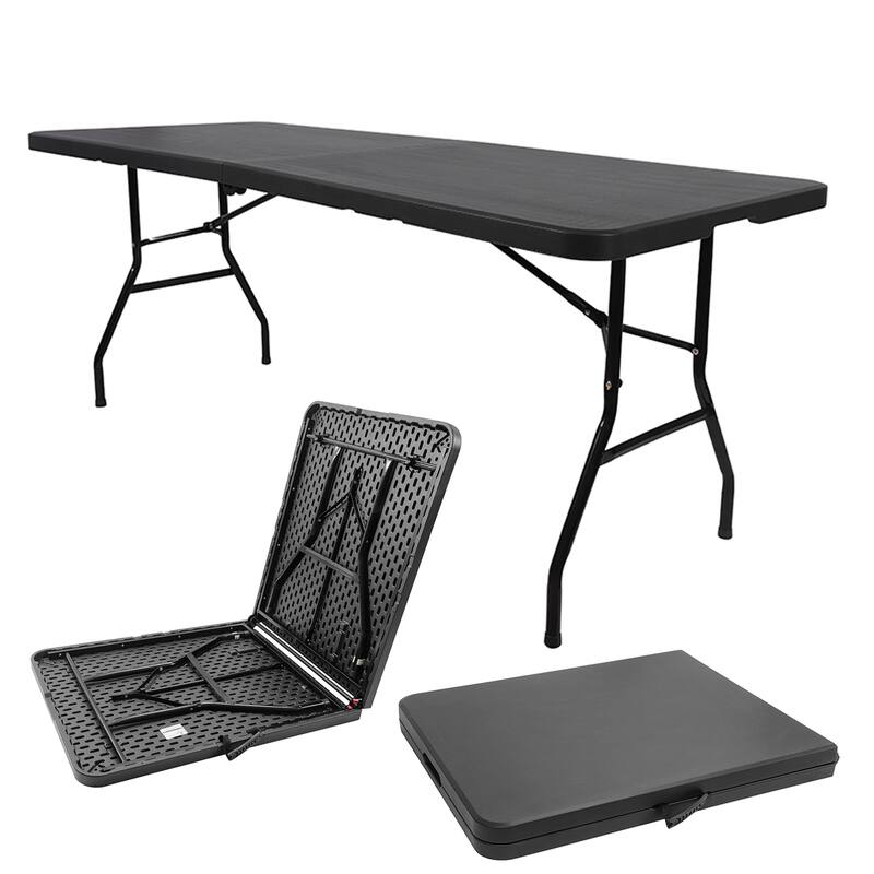 SUGIFT Folding Table 6ft Portable Heavy Duty Plastic Fold-in-Half Utility Foldable Table