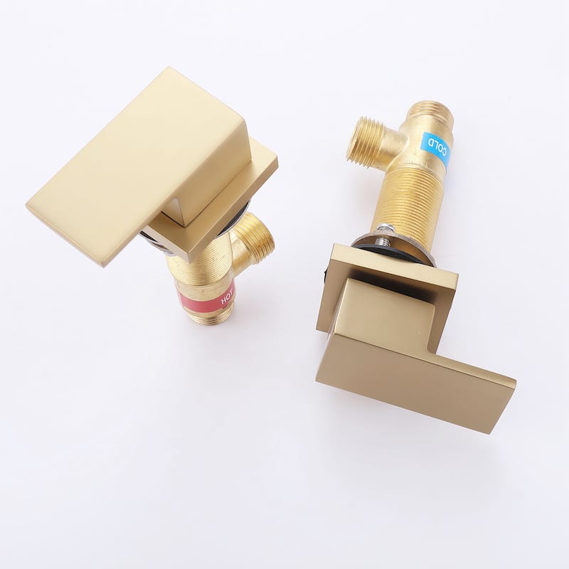 Double Handle Copper Widespread Bathroom Sink Faucet