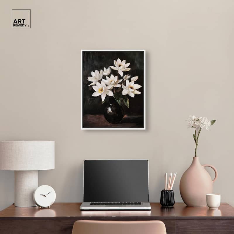Chiaroscuro Flowers Canvas by Art Remedy